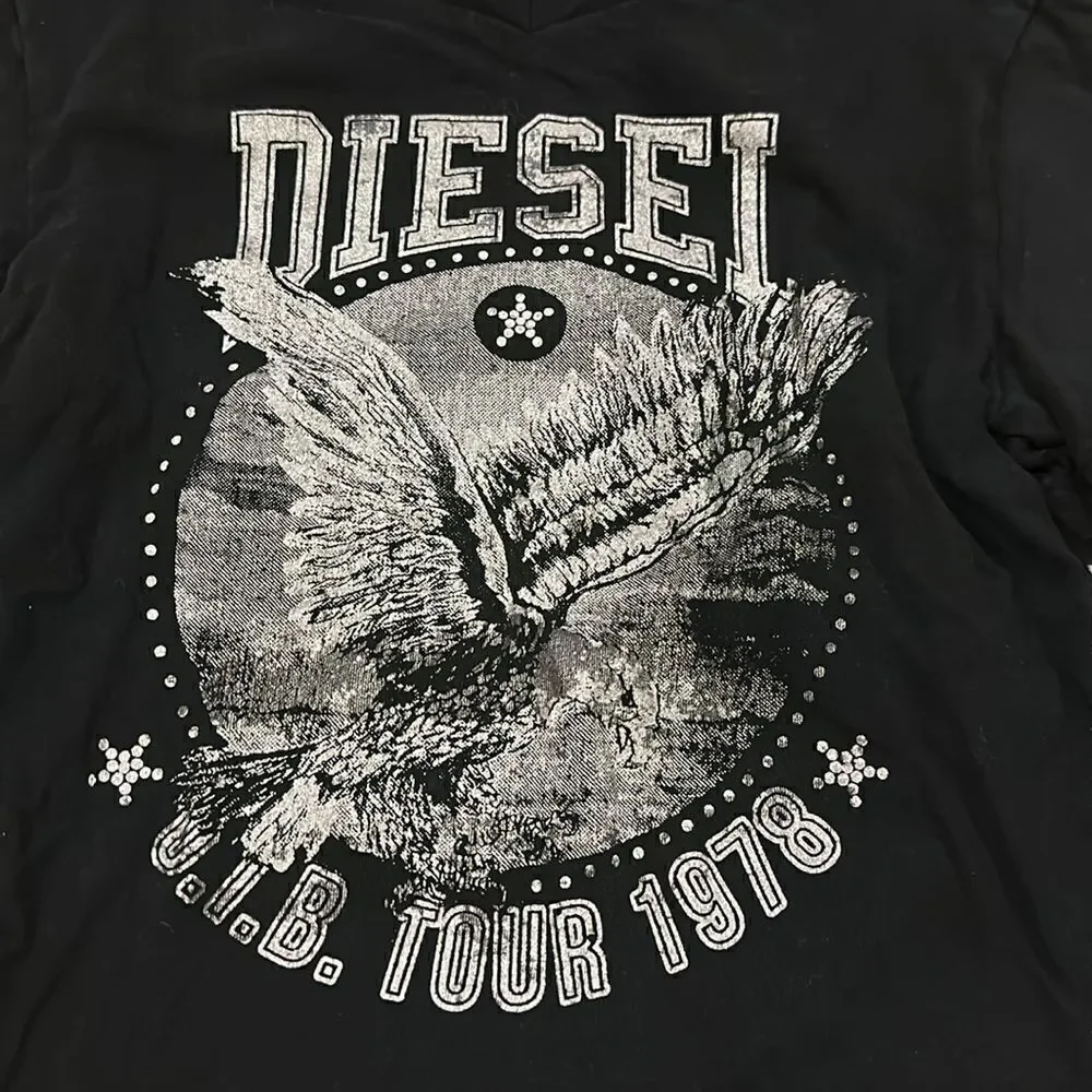 Diesel Black Shirt on Shirt Graphic Long Sleeve T-Shirt